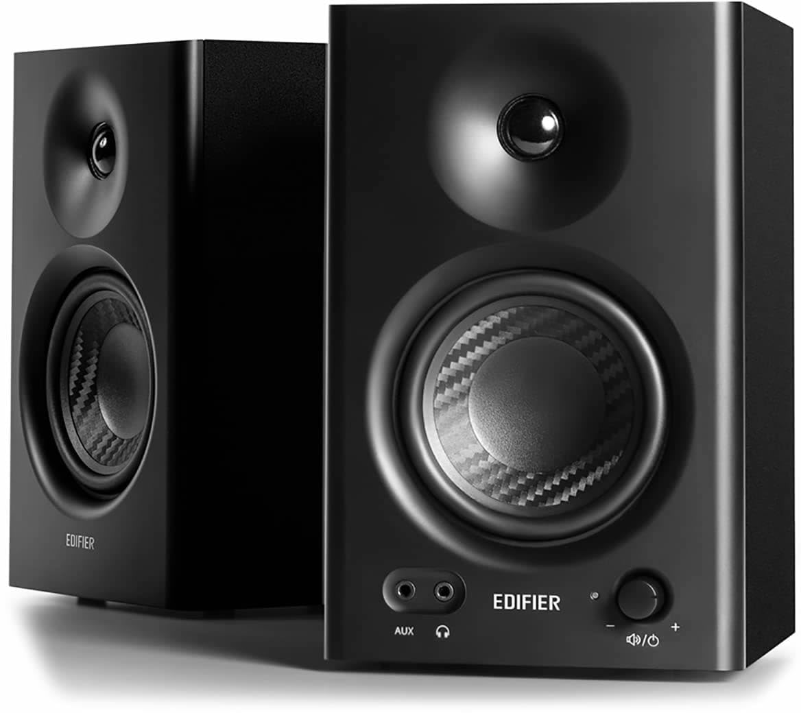 42Wモニタースピーカー、PC DTM作曲スタジオモニター、有線外部スピーカー、TRSバランス/ RCA / AUX入力、3.5mmヘッドフォンジャック出力、内蔵アンプ音質ブラック