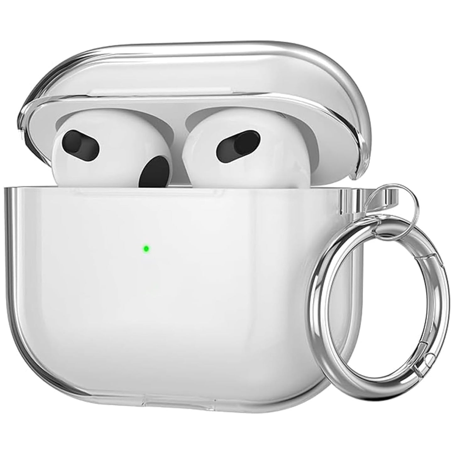AirPods 4 ケース 対応 AirPods 第4世代 ケース 装着するまま有線充電可能 衝撃吸収 エアーポッズ4 カバー エアーポッズ 第4世代 カバー 軽量 全面保護 耐衝撃 カラビナ付き