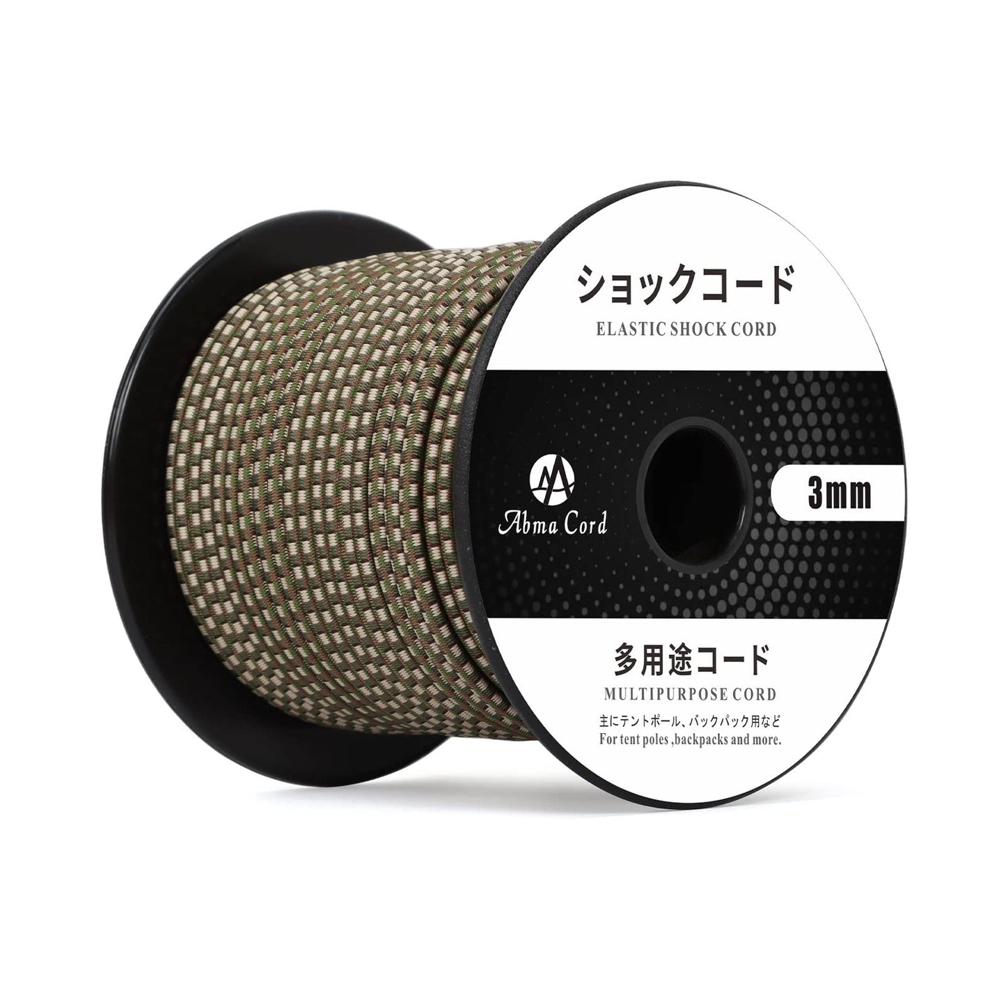 Abma Cord ショックコード バンジーコード 3mm 弾性ゴムロープ テントポール テントフレーム補修 DIY用など(30m)
