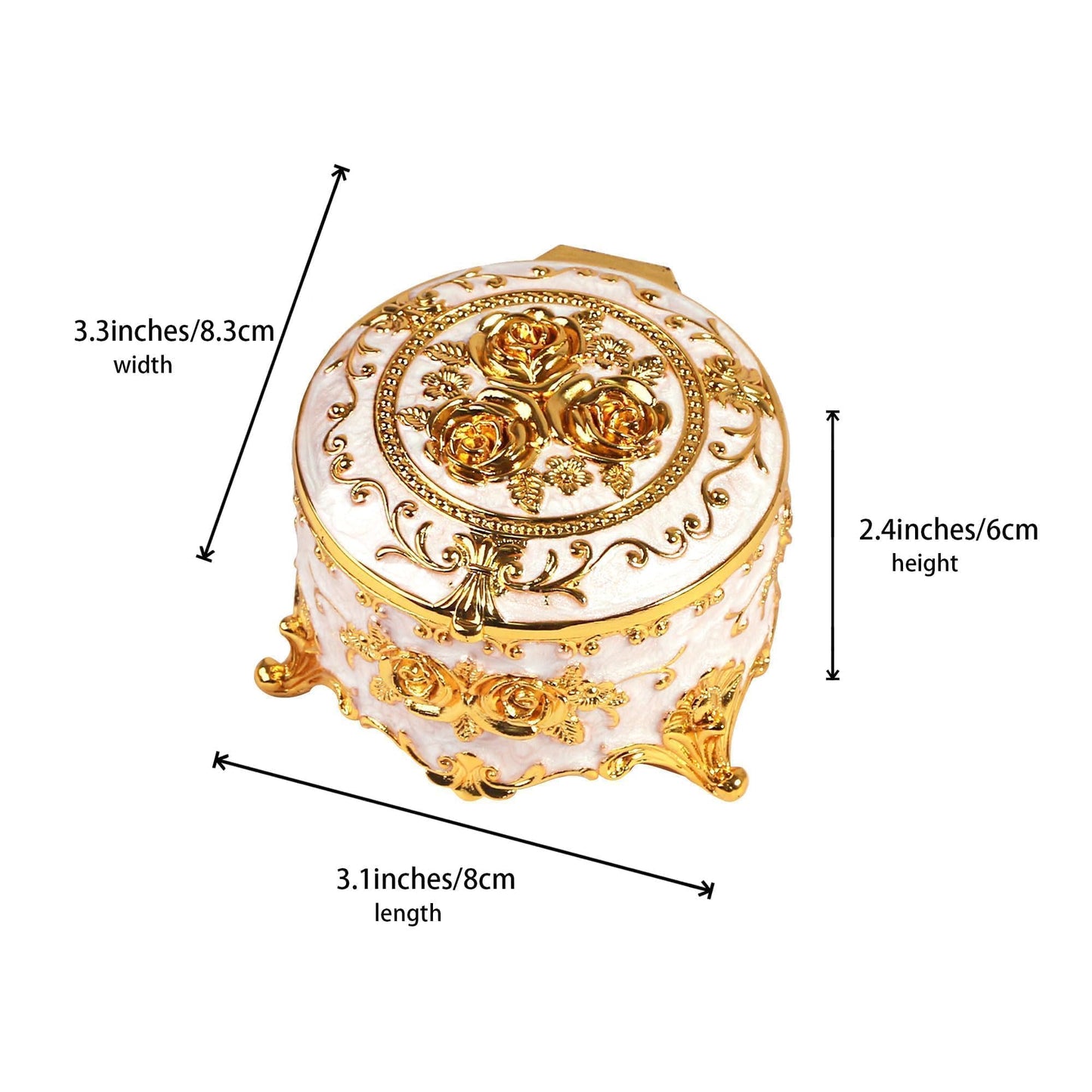 ジュエリーボックス 宝石箱 ジュエリー収納 ジュエリーケース アクセサリー収納 合金製 ジュエリー入れ 花柄 華麗 ブルー