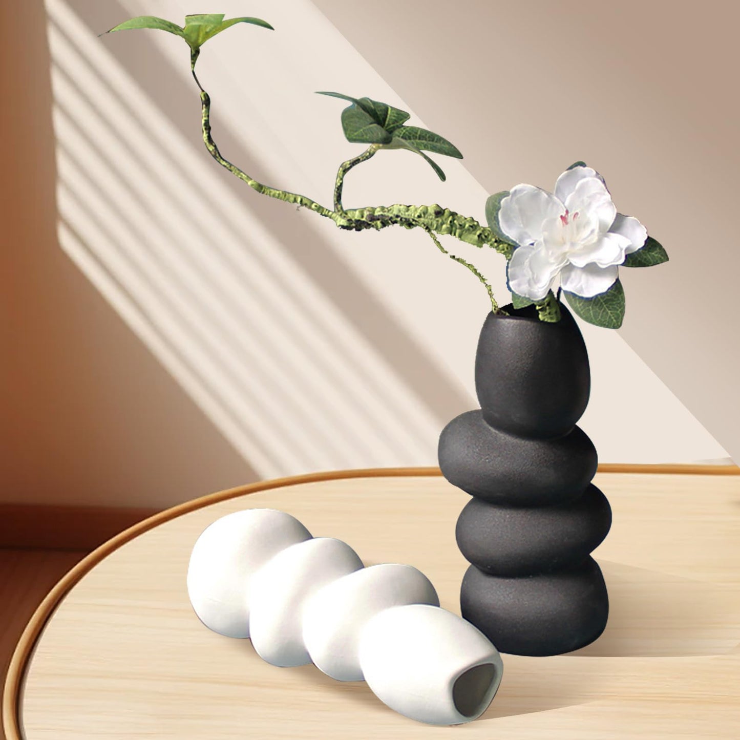 花瓶 一輪挿し 陶器 フラワーベース 水入れ可花瓶 おしゃれ 和風 インテリア vase インテリア オシャレ 素陶 かびん 結婚式 プレゼント ブラック