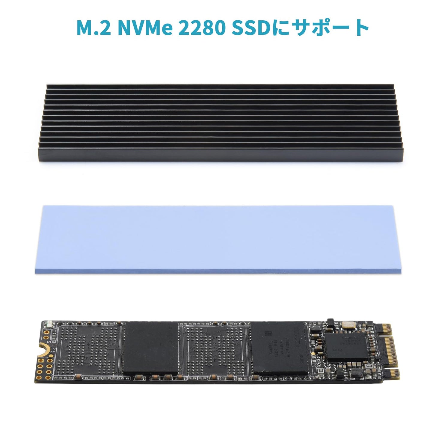 M.2 SSD ヒートシンク 銅 薄型 ヒートシンク 導熱接着シート付き 4個セット 2280 M.2 SSD用 熱暴走対策 冷却ラジエーターフィン NVME SSDクーラー 熱伝導性両面テープ シリコンゴムリング付き 黒 73mm×21mm×1mm