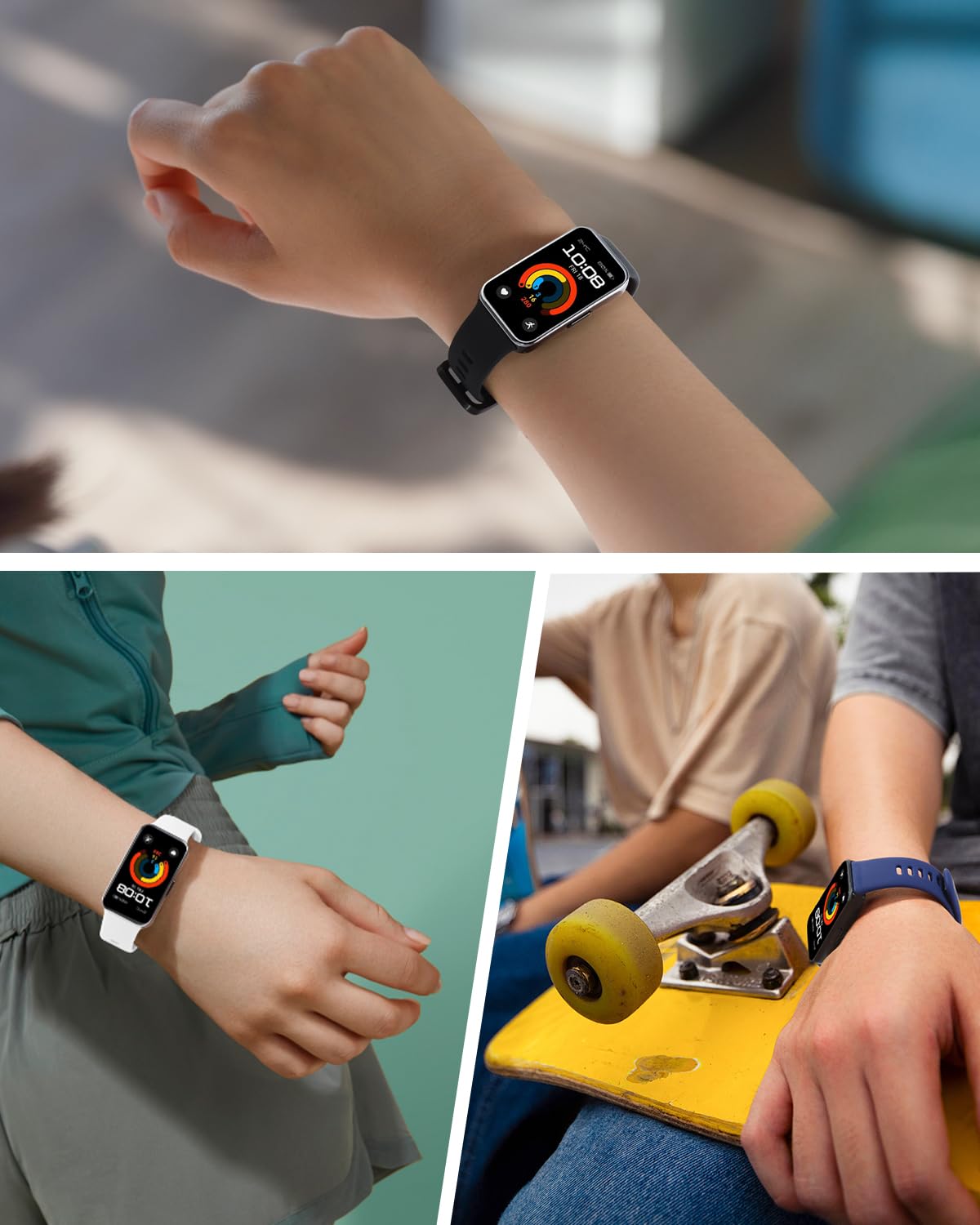 HUAWEI Band 8/Band 9対応 替えベルト 3個セット 交換バンド シリコン製 ファーウェイバンド9 交換ベルト 柔らかい クイックリリース機能 スマートウォッチ