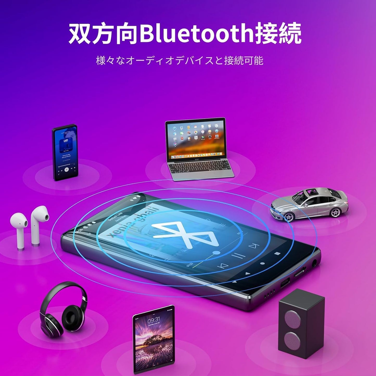 プレーヤー 5インチ Android 9.0 音楽プレーヤー WIFI Bluetooth搭載 ミュージックプレーヤー 多機能 MP4プレーヤー 1080p フルタッチスクリーン デジタルオーディオプレーヤー APPインストール可能 スマホ・車載Bluetooth対応 ブラック