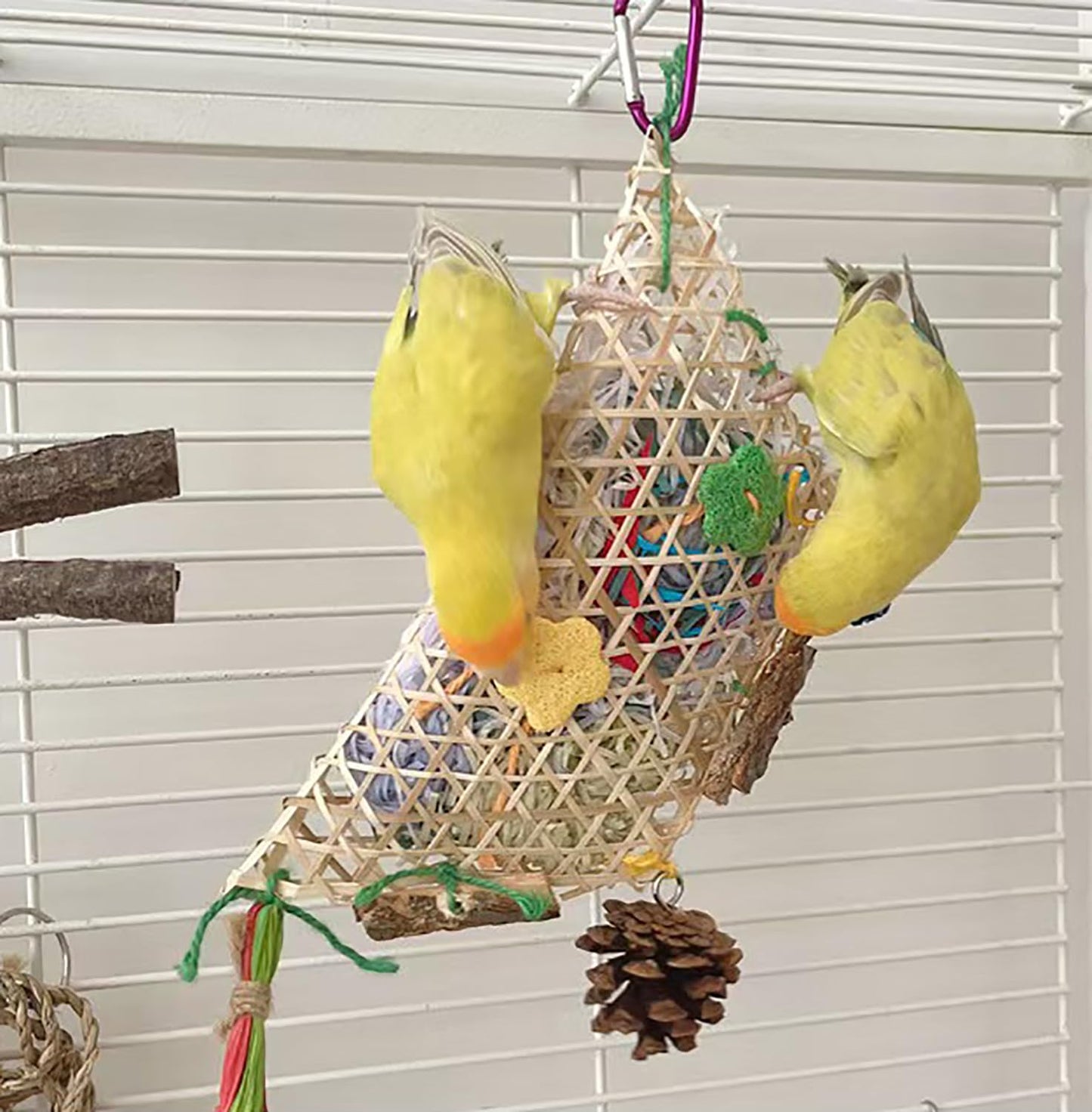 鳥おもちゃ鳥おもちゃインコブランコ鳥グッズ鳥の遊び場ぶら下げ型おもちゃインコおもちゃ遊び場ストレス解消運動ぶら下げ (25cmx9cm)