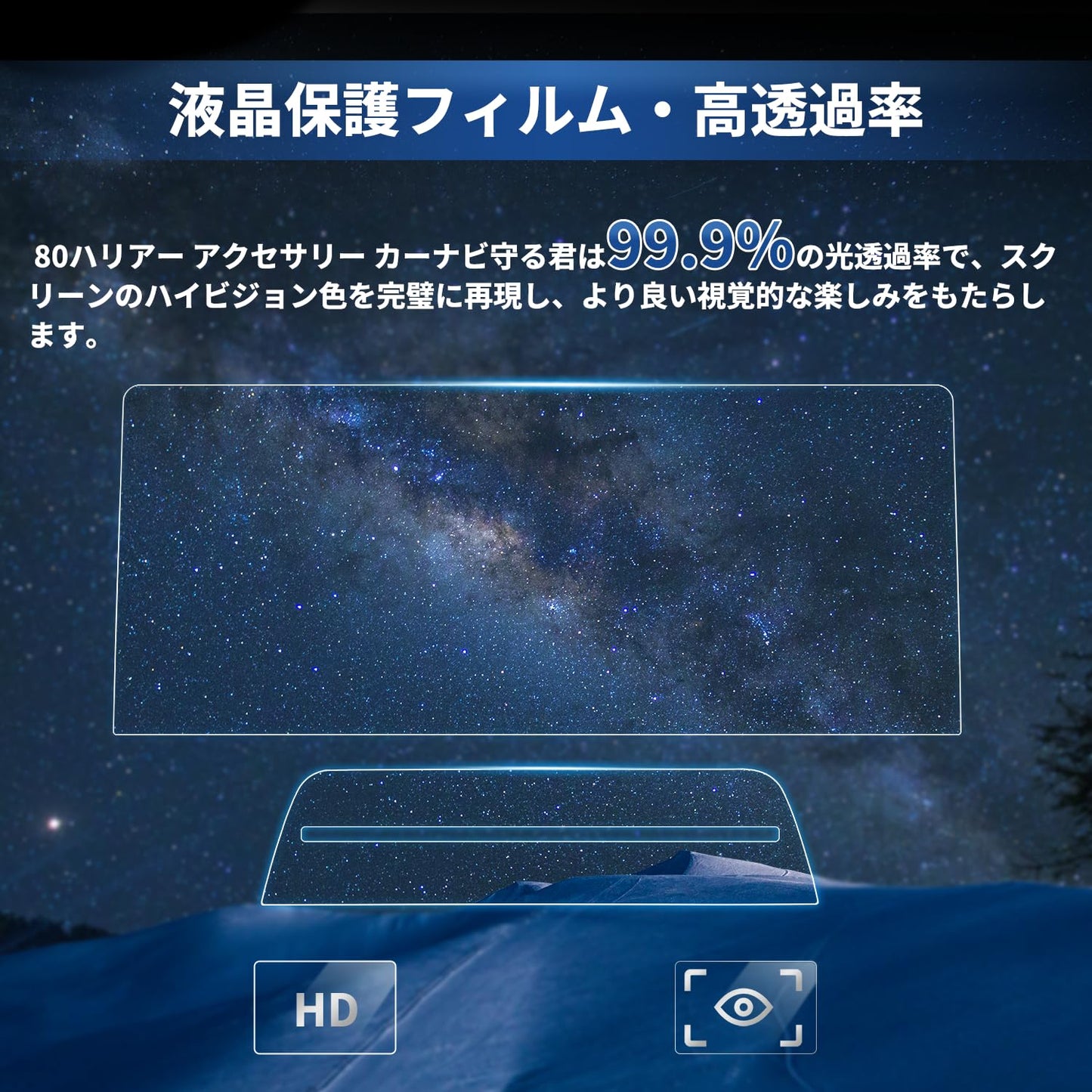 80 ハリアー 改良型 全面カバー ナビフィルム カスタム パーツ 保護フィルム キズ防止 9