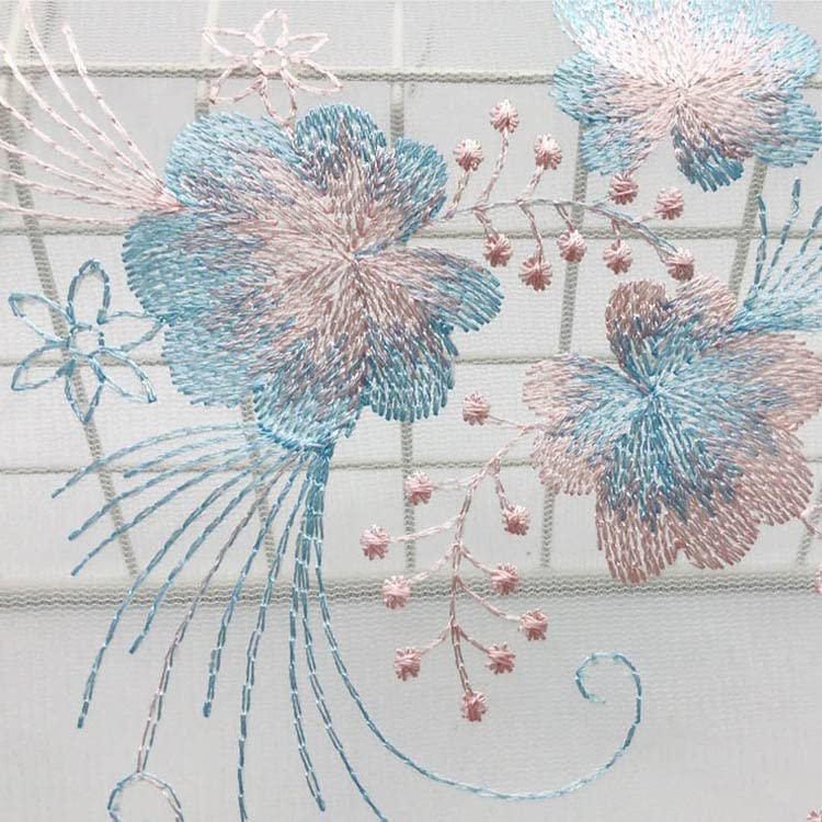花柄刺繍 レース生地 花柄 メッシュ生地 チュール生地 スカート ドレスレース生地 DIY手作り 衣装アクセサリー ドレス ワンピース手作り 縫製用 140*90cm