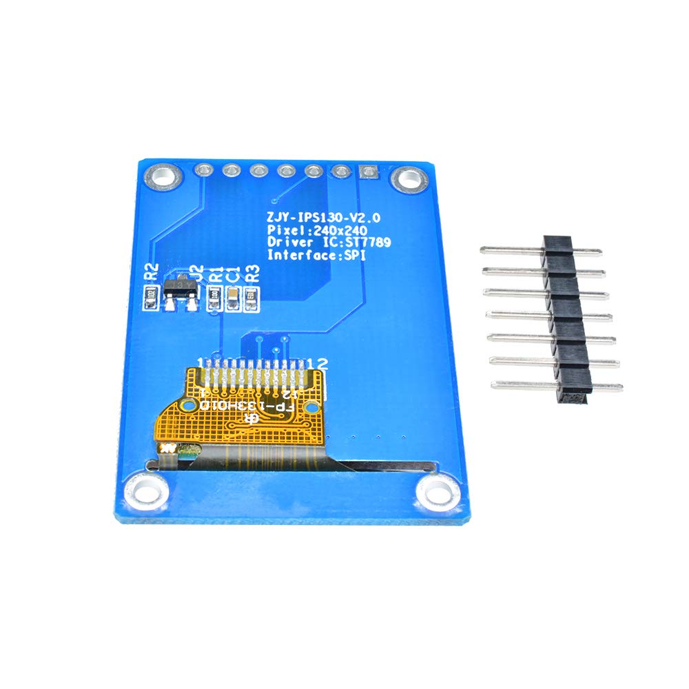 1.3" カラーIPS LCDディスプレイ240X240解像度 HD TFTカラフルスクリーンモジュールHD画面LEDバックライト、ドライバーIC ST7789VW 7ピン4つのSPIインターフェースRGB 65Kフルカラー 3.3V、TFTスクリーンの代替品 、 MEGA 2560 / AVR / STM32 / ARM/PIC と互換性があります