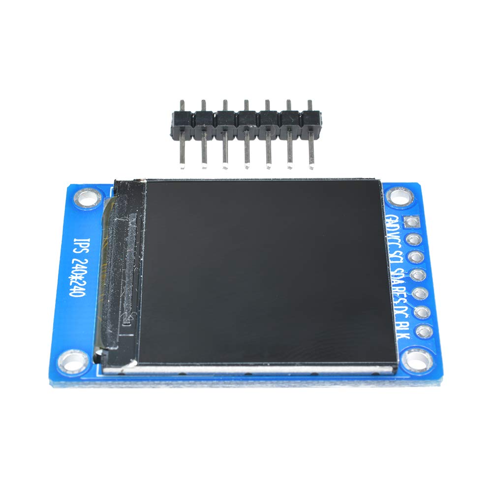 1.3" カラーIPS LCDディスプレイ240X240解像度 HD TFTカラフルスクリーンモジュールHD画面LEDバックライト、ドライバーIC ST7789VW 7ピン4つのSPIインターフェースRGB 65Kフルカラー 3.3V、TFTスクリーンの代替品 、 MEGA 2560 / AVR / STM32 / ARM/PIC と互換性があります