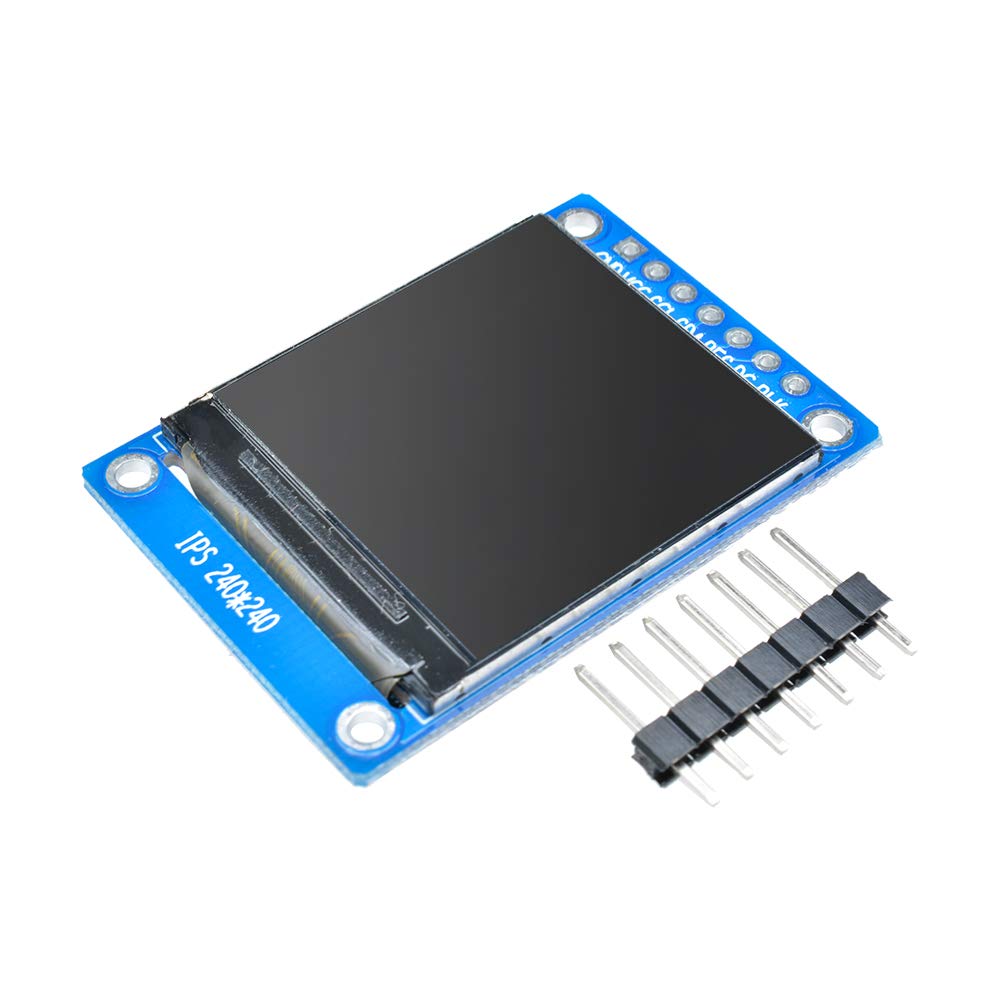 1.3" カラーIPS LCDディスプレイ240X240解像度 HD TFTカラフルスクリーンモジュールHD画面LEDバックライト、ドライバーIC ST7789VW 7ピン4つのSPIインターフェースRGB 65Kフルカラー 3.3V、TFTスクリーンの代替品 、 MEGA 2560 / AVR / STM32 / ARM/PIC と互換性があります
