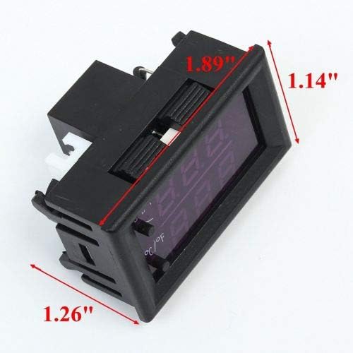 DC 12V LEDサーモスタット デジタル温度コントローラー, W1209-WKミニ制御温度計 -50℃〜110℃、0.1℃の高精度測定用防水NTC温度センサー、温度調整可能なのスイッチモジュール、家庭用冷凍庫/水槽/飼育場/水族館に適しています(赤と青)