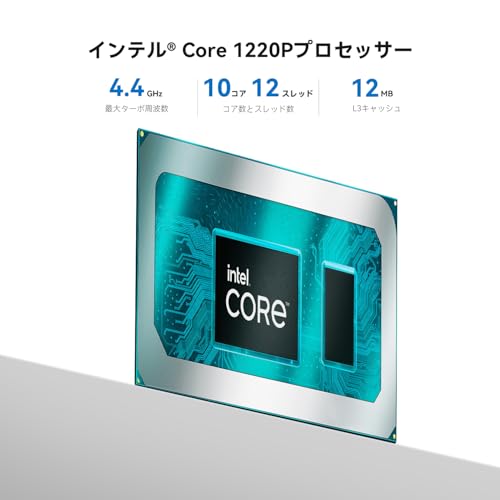 Intel Core 1220P ミニpc,内蔵PSU EQi12 10C/12T,最大4.4GHz,Copilot minipc デュアルチャンネル24GB LPDDR5 RAM 500GB NVMe SSSD デュアルLAN,4K@60Hz デュアルHDMI,WiFi6,BT5.2,WI 11