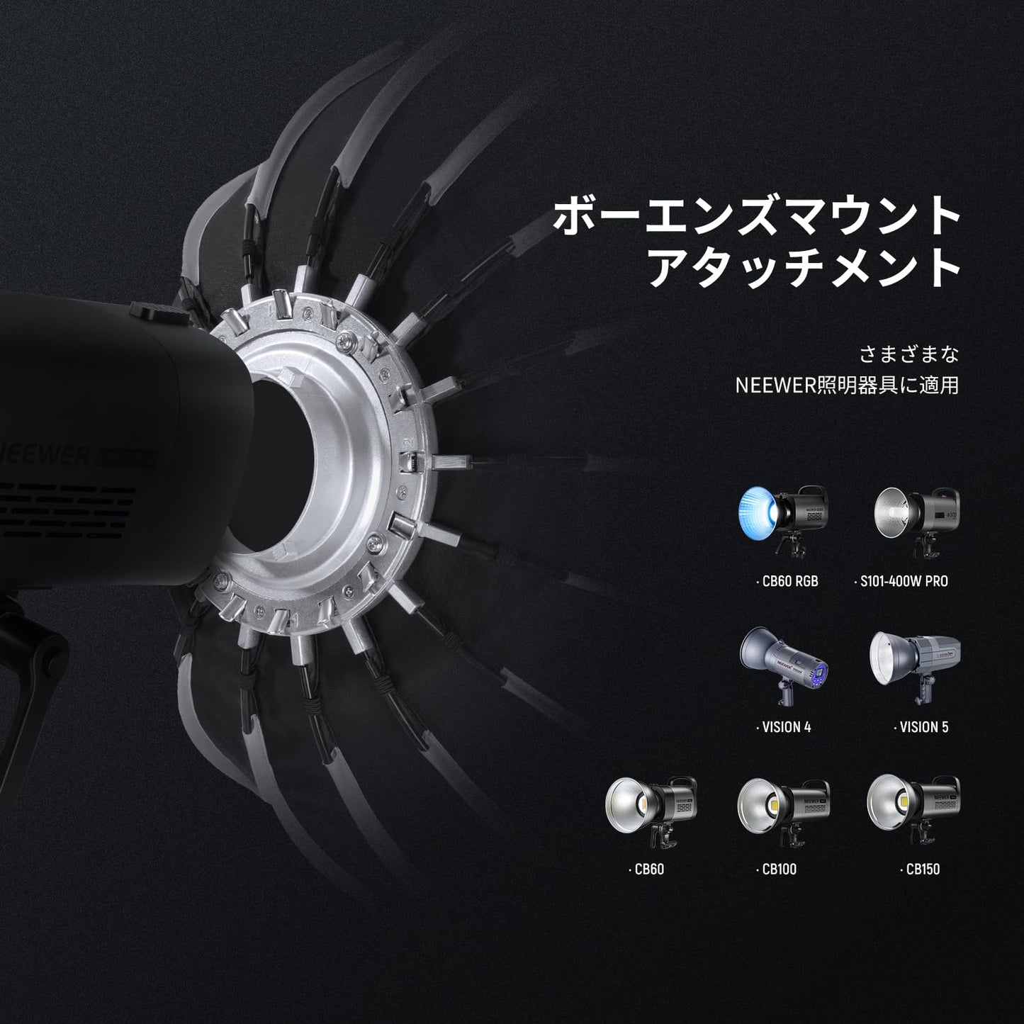 NEEWER 55cmソフトボックス ライトボックス クイックセットアップ クイック折りたたみ ディフューザー/ハニカムグリッド/バッグ付き Bowensマウント Aputure 120d Light Dome Godox sl60w NEEWER RGB CB60に対応