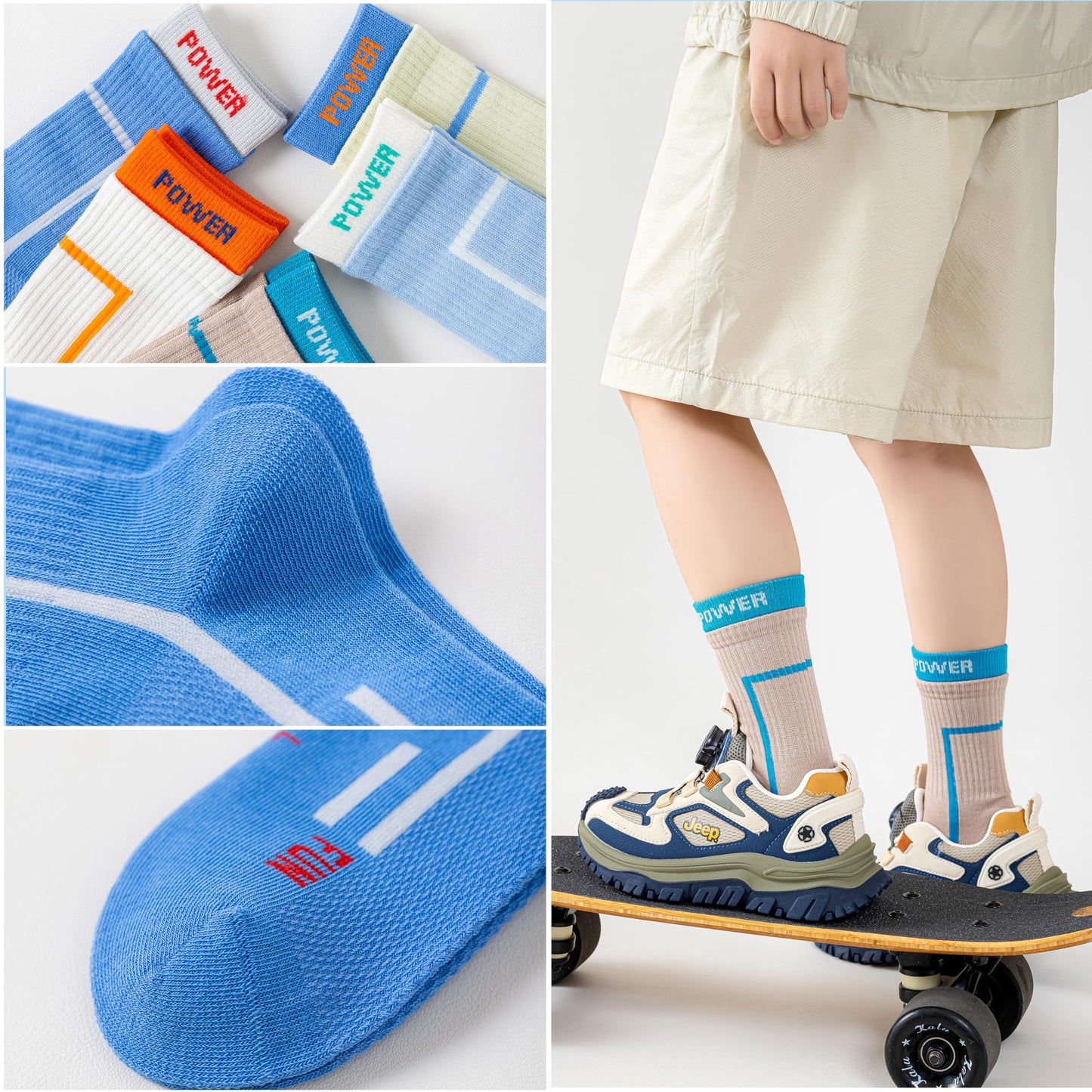 5足セット 男の子 ソックス キッズ 靴下 スポーツ 通気 綿 ボーイズ ソックス 子供 ジュニア くつした 子ども カラーフル クルー丈 吸汗 柔らか 通園 通学 小学生 14cm - 26cm