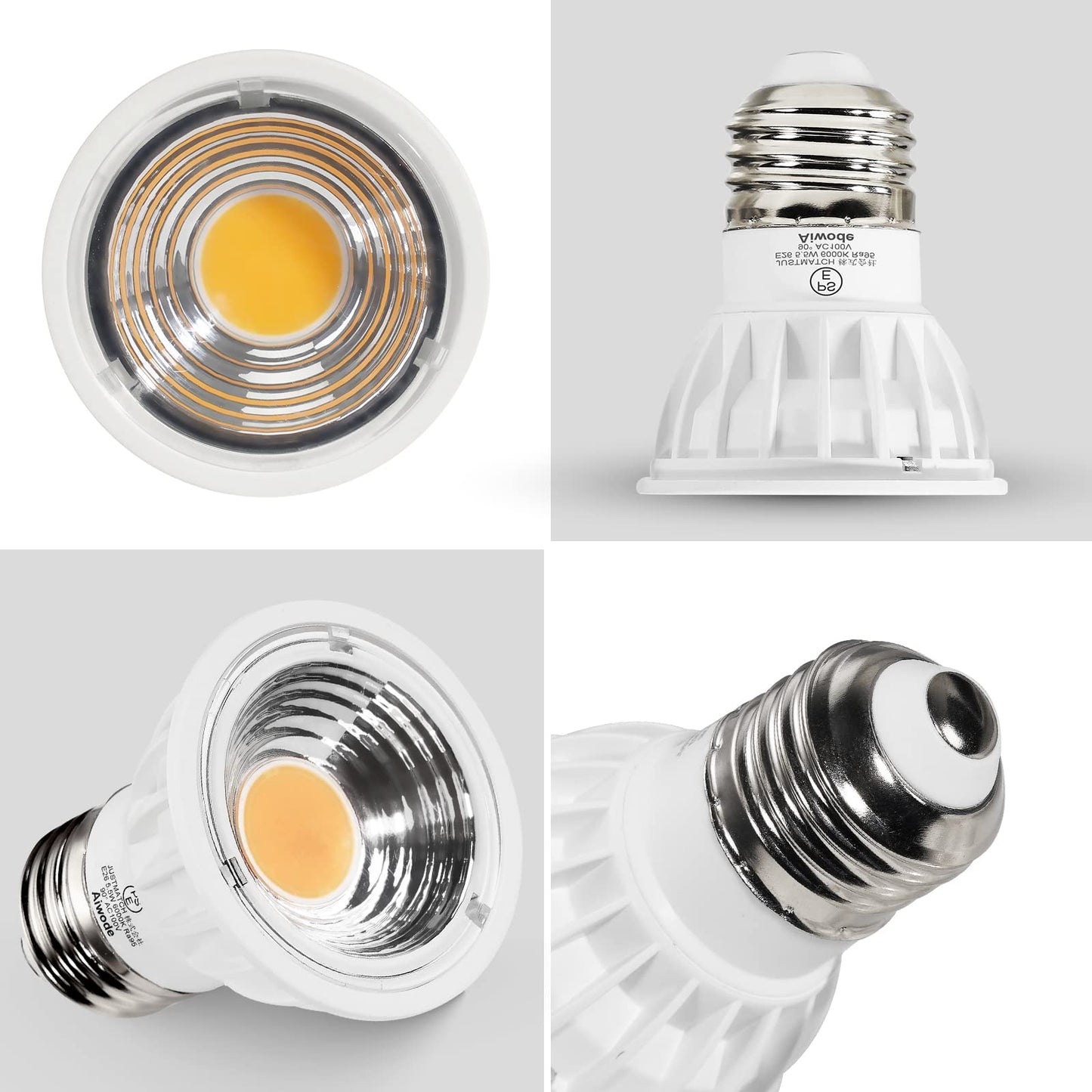 5.5W LED電球、昼光色6000K、E26口金ハロゲン電球50-60W形相当LEDスポットライト、圧倒的の演色性Ra95 長寿命JDR50の代替品消費電力5.5W 非調光 広配光タイプ90度、明るさ550lm