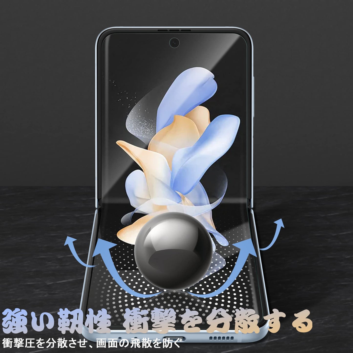 For Galaxy Z Flip4 フィルム【全面保護・気泡消失・高透過率・指紋防止・自動吸着】 液晶スクリーンフィルム ギャラクシーZ Flip 4保護フィルム