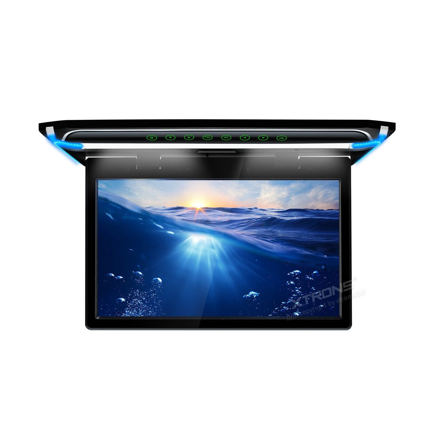 (CM156HD)XTRONS 最新 15.6インチ 大画面 フリップダウンモニター 1920x1080 解像度 超薄 軽 HDMI対応 1080Pビデオ対応 外部入力 ドア連動 水平開閉180度 USB・SD
