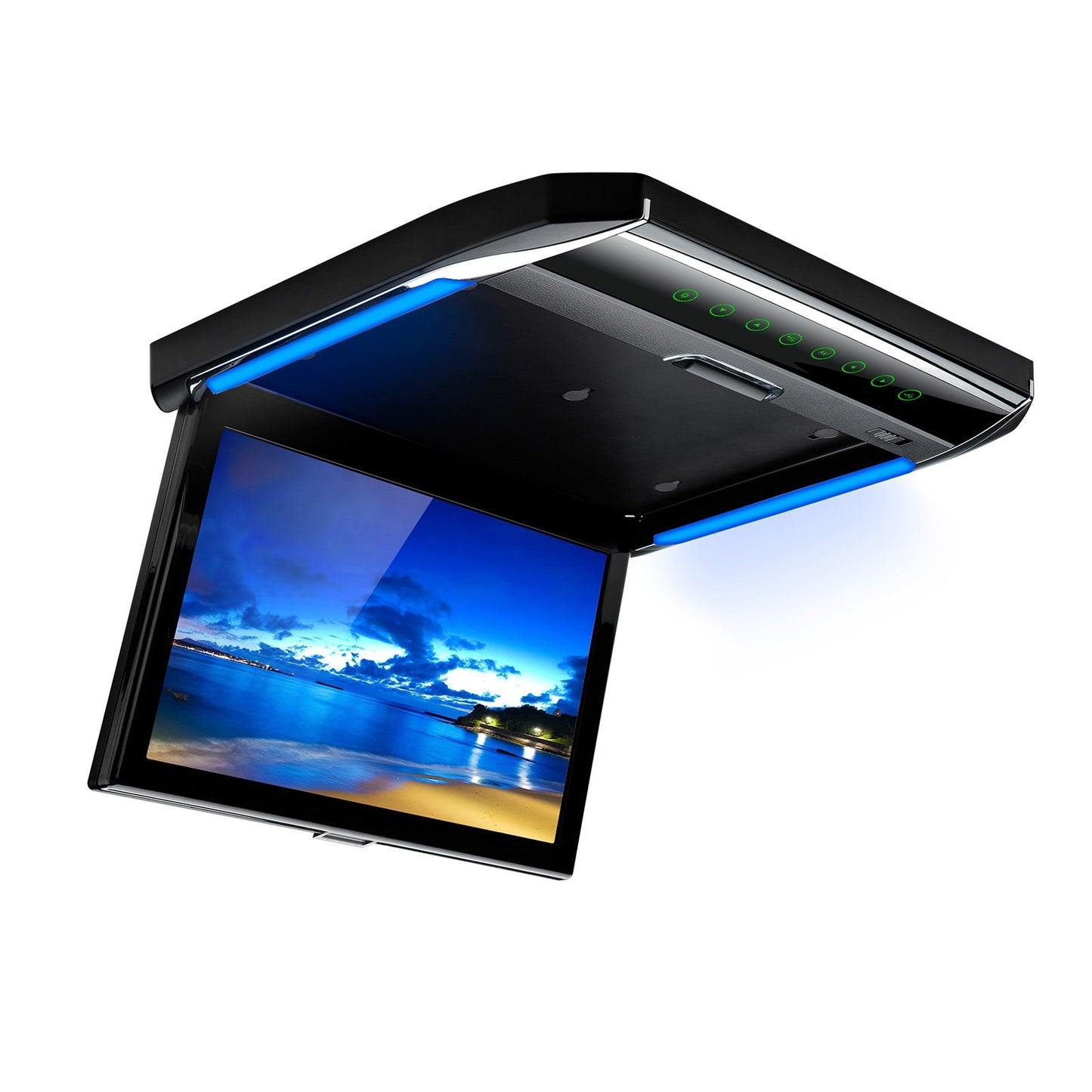 (CM121HD)XTRONS 最新 12.1インチ 大画面 フリップダウン モニター 1280x800 解像度 超薄 軽 HDMI対応 1080Pビデオ対応 外部入力 ドア連動 水平開閉120度 USB・SD