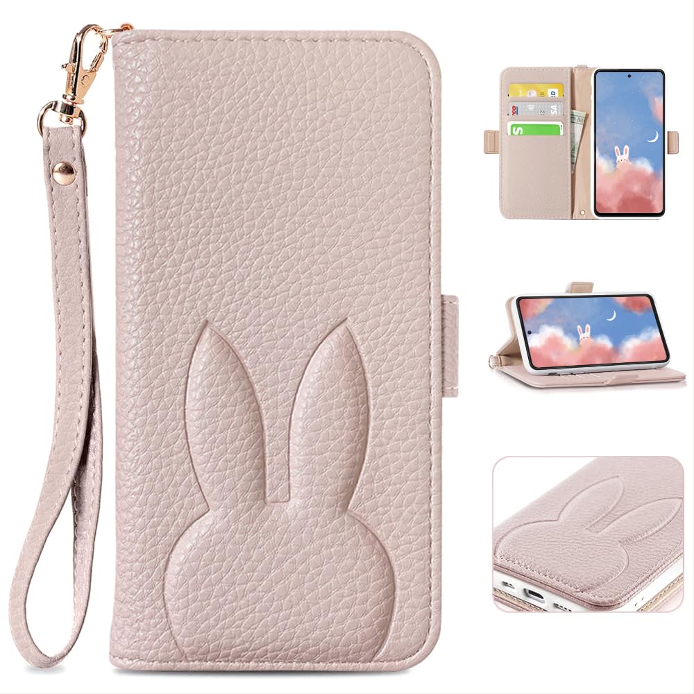Galaxy A53 5G ケース SC-53C ケース カードポケット 人気 お洒落 ギャラクシー A53 カバー sc-53c 携帯ケース 手帳型 兎柄 スタンド機能 SCG15 手帳型 ケース 財布型 動物 レディース 女性 贈り物 高級PUレザー 手触りがいい ギャラクシー A53 5G SC-53c 携帯ケース 軽量 高質感(Galaxy A53 SC-53c),ライトブルー