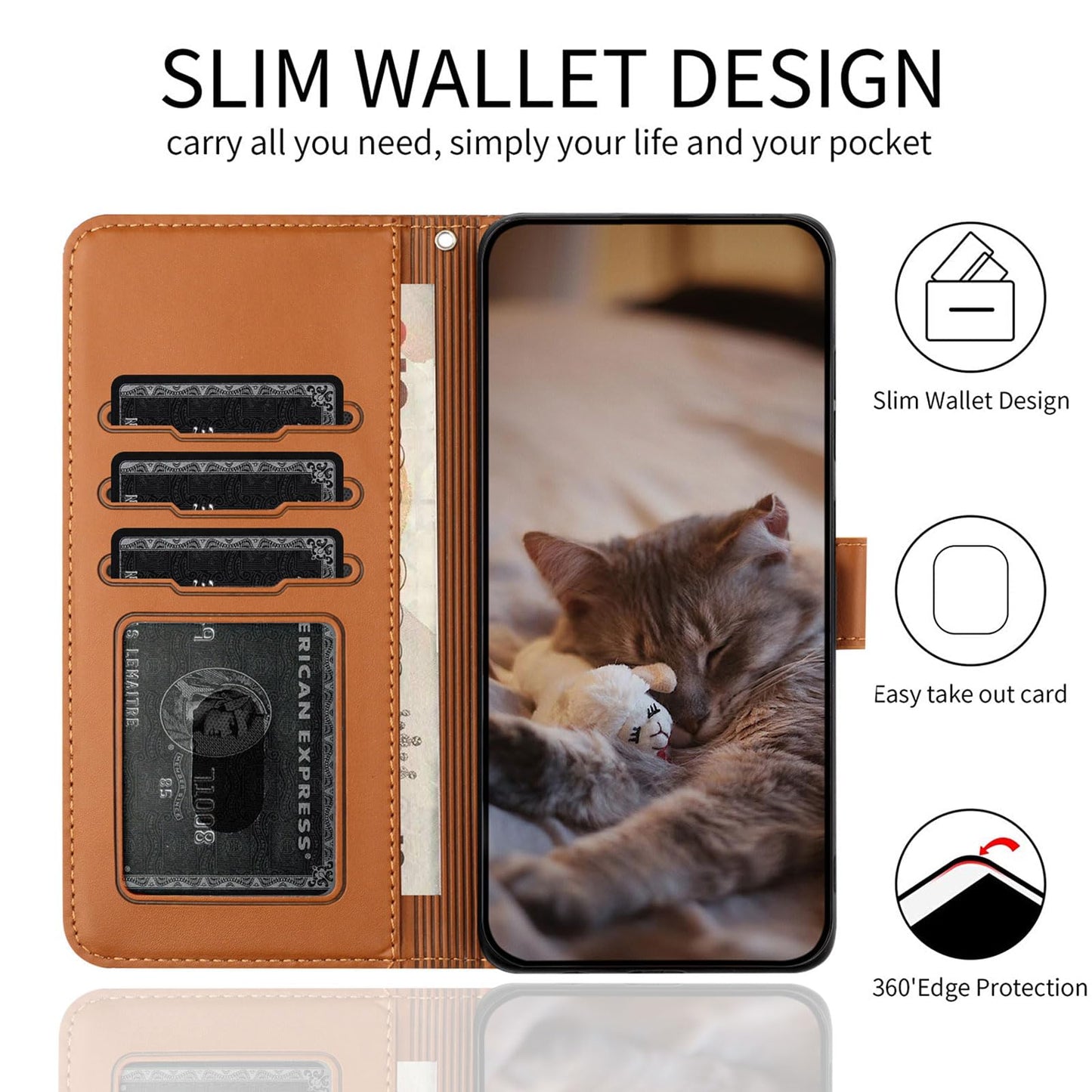 Google Pixel 8A ケース 手帳型 可愛い 猫柄 グーグル ピクセル 8A 携帯カバー 蝶の花柄 スマホケース おしゃれ カード入れ 財布型 Pixel 8A カバー 動物柄 カード収納 スタンド機能 軽量 便利 内蔵マグネット式 スモーキーパープル 純色シンプルデザイン - Smoky Purple