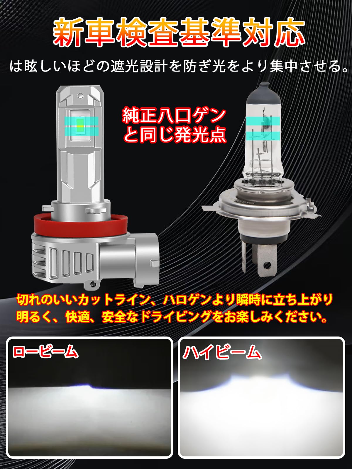HB3/9005 LEDヘッドライト 超コンパクトhb3ledハイビーム用 明るさ 6500Kホワイト バルブ取付簡単 12V車用対応 2個セット
