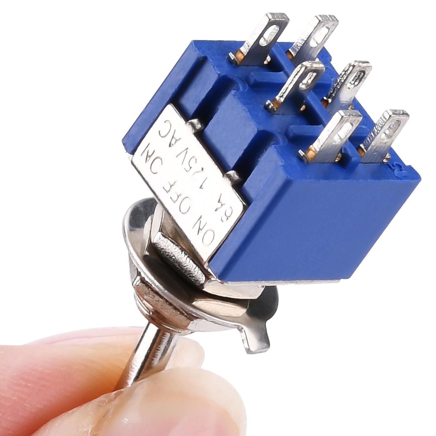 15個 MTS-203 ミニトグルスイッチ 6A-125V / 3A-250V ACトグルスイッチ 6ピン 3ポジション ON/OFF/ON ミニチュアトグルスイッチ