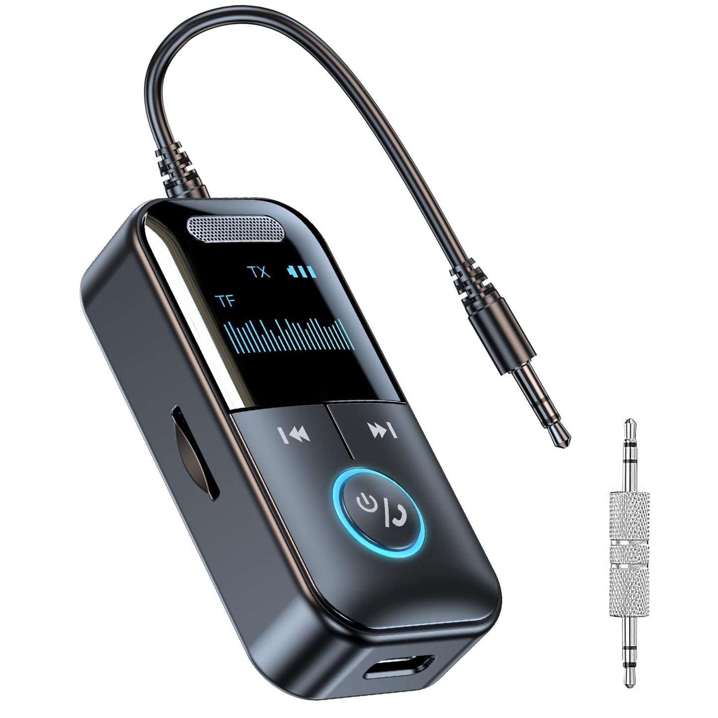 Bluetoothトランスミッター CHOVE Bluetooth 5.4 トランスミッター レシーバー ブルートゥース トランスミッター 受信機 送信機 一台二役 ハンズフリー通話 家庭/テレビ/アウトドア/車用 小型 充電しながら使用可