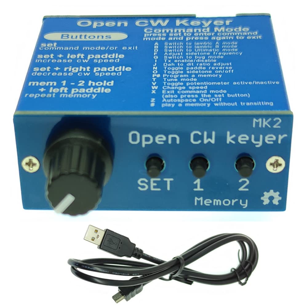 Open CW Keyer 2 仕上げ アルミシェル付き CW Keyer 2 KIT CW 速度 1 ~ 999 WPM で調整可能