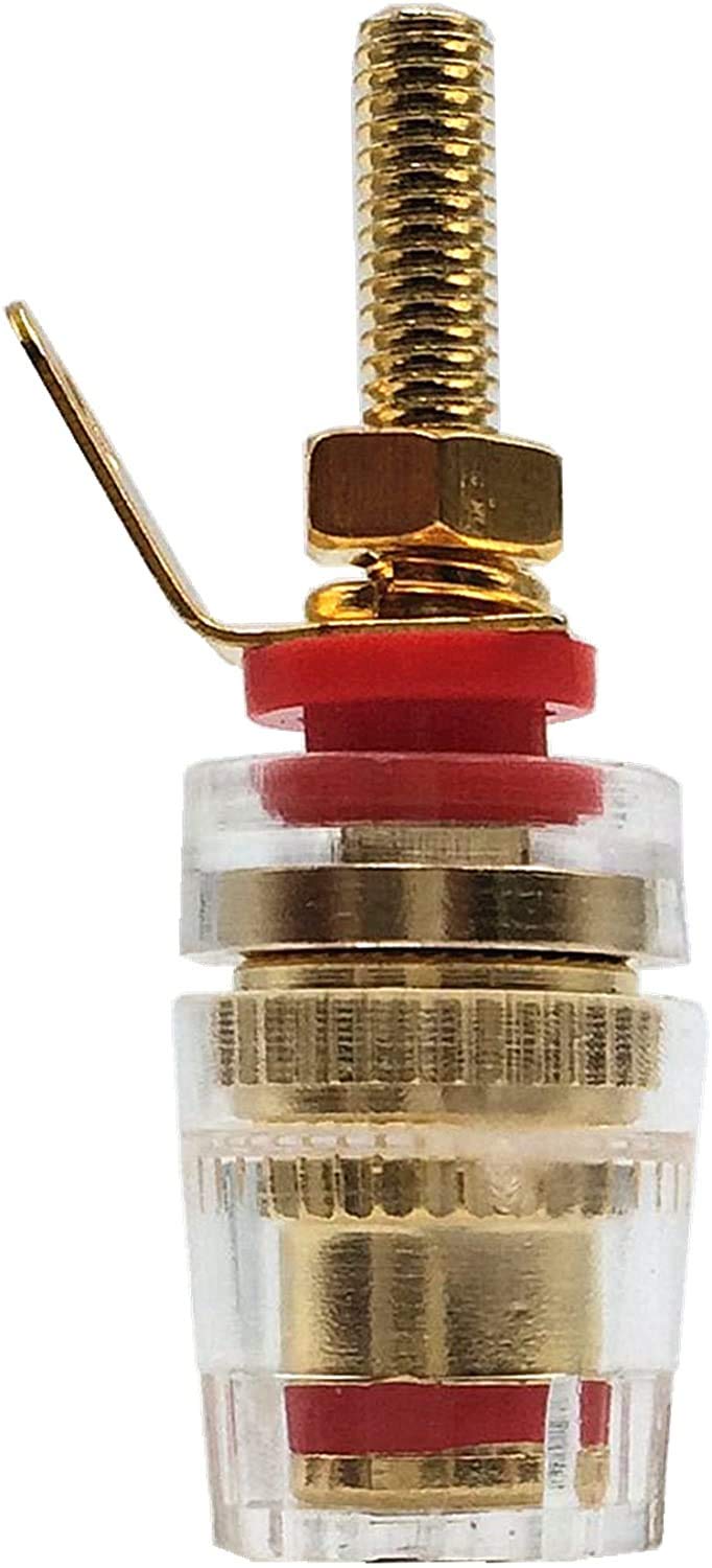 42mm 高性能スピーカーターミナル金メッキ バナナプラグ対応8個セット(赤4/黒4個)