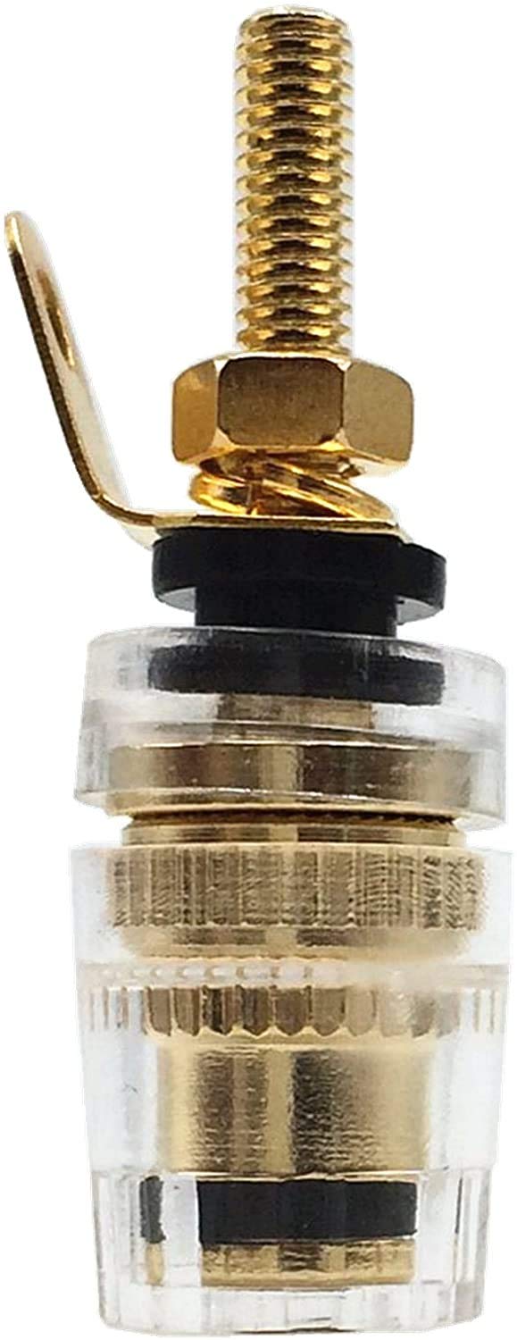 42mm 高性能スピーカーターミナル金メッキ バナナプラグ対応8個セット(赤4/黒4個)