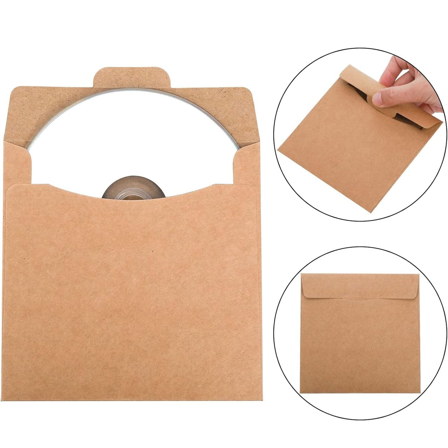 CDボックス 紙 (12.5×12.5cm、10枚入り) 光ディスクボックス 手作り 紙 DVD ブルーレイ 光ディスク 収納 保管 紙ケース CD ケース 無地 厚紙