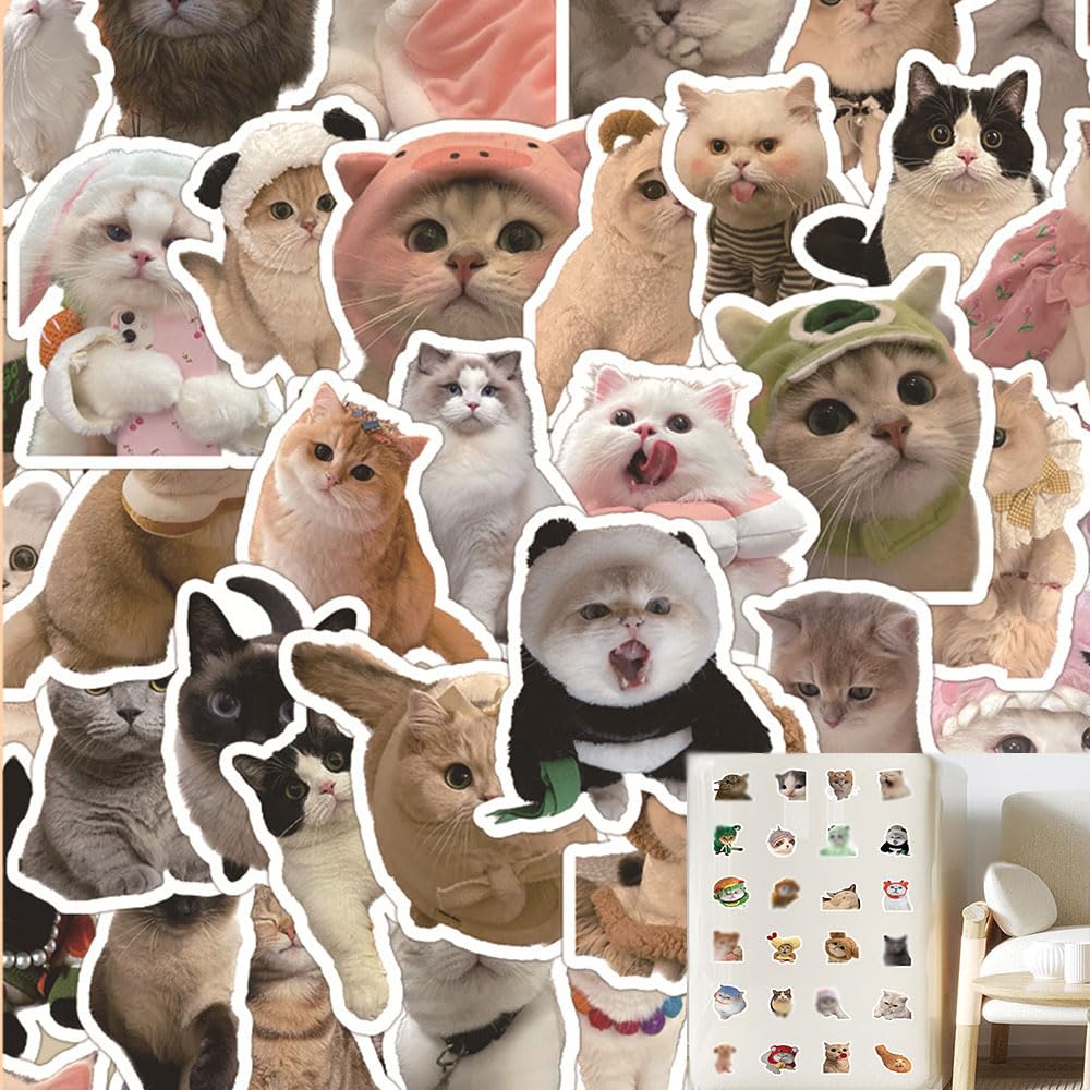 100枚の落書きシールDIY猫ステッカーアイデアコップパソコンギター手帳ツールボックス