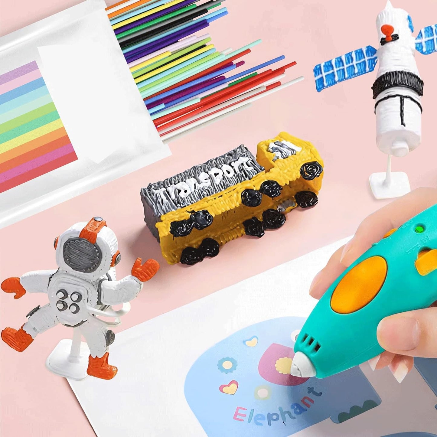 22色 PCL 3Dペンフィラメント詰め替え 3Doodler Start+ 3Dペン用 低印刷温度フィラメント 3Doodler Start 3Dペン専用 各色15cm x 5個 合計110個 1650cm PCLフィラメント
