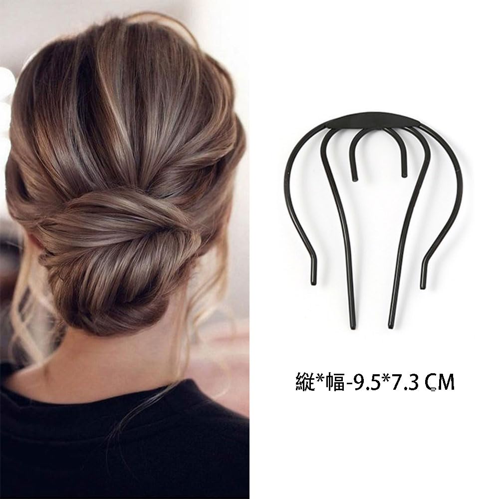 4つンナーヘアアクセ簡単アレンジ簡単 まとめ髪 夜会巻き髪飾 ブラック