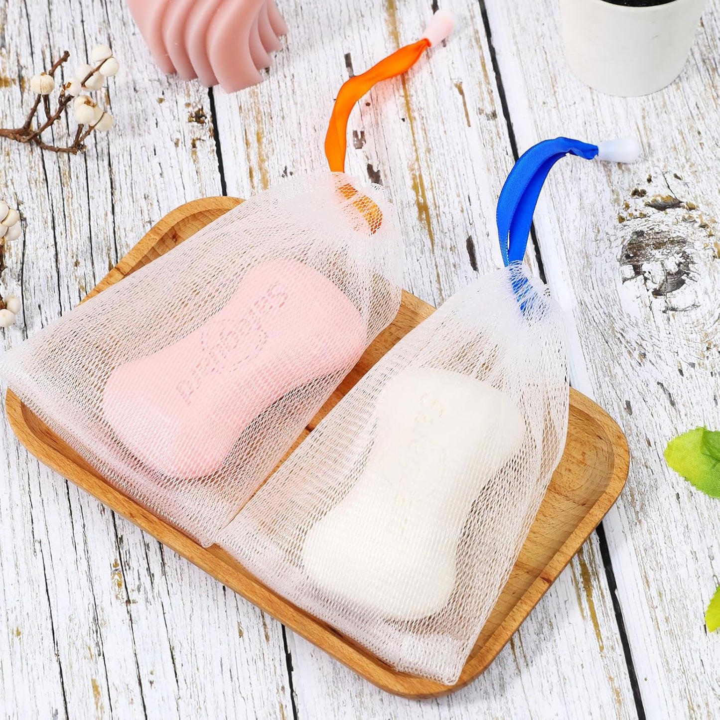 泡立てネット ソープネット 洗顔料で簡単に泡立て ボディ用 泡立てネット 10個セット ランダムカラー