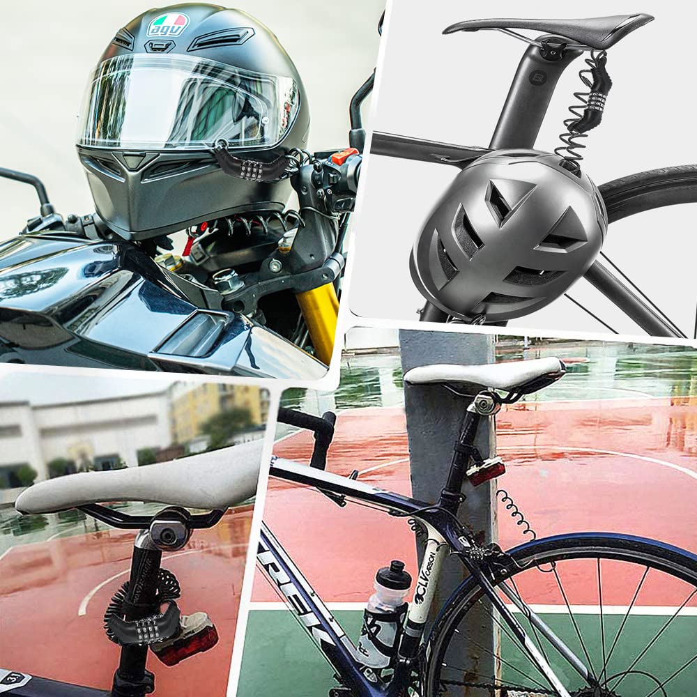 自転車 鍵 ワイヤーロック 4桁 イヤル式 カギ不要 バイク用 ケーブルロック 盗難防止 サドル ロードバイク パスワード変更 ヘルメット 自転車鍵 軽量 携帯便利 頑丈 自由設定