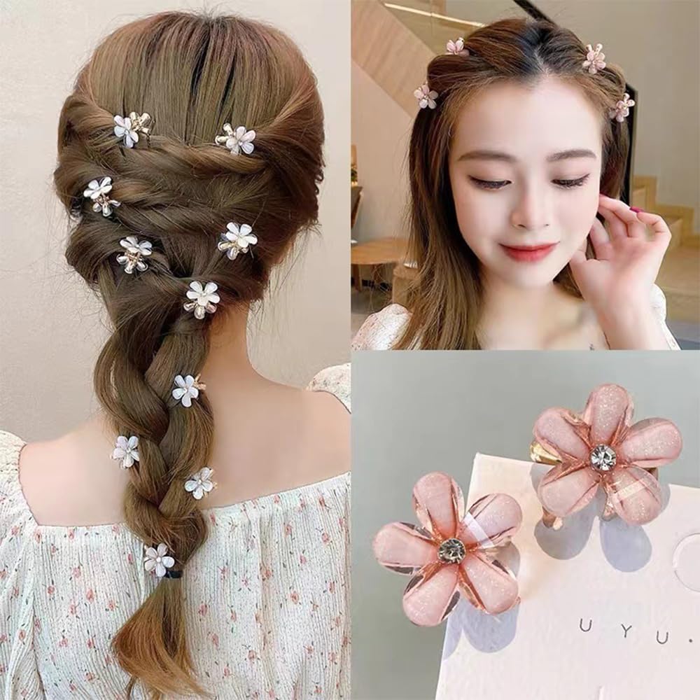 ヘアクリップ ヘアアクセサリー ヘアクリップ ミニ 小さな新鮮な金属花小さなヘアピン壊れた髪真珠ヘアピン