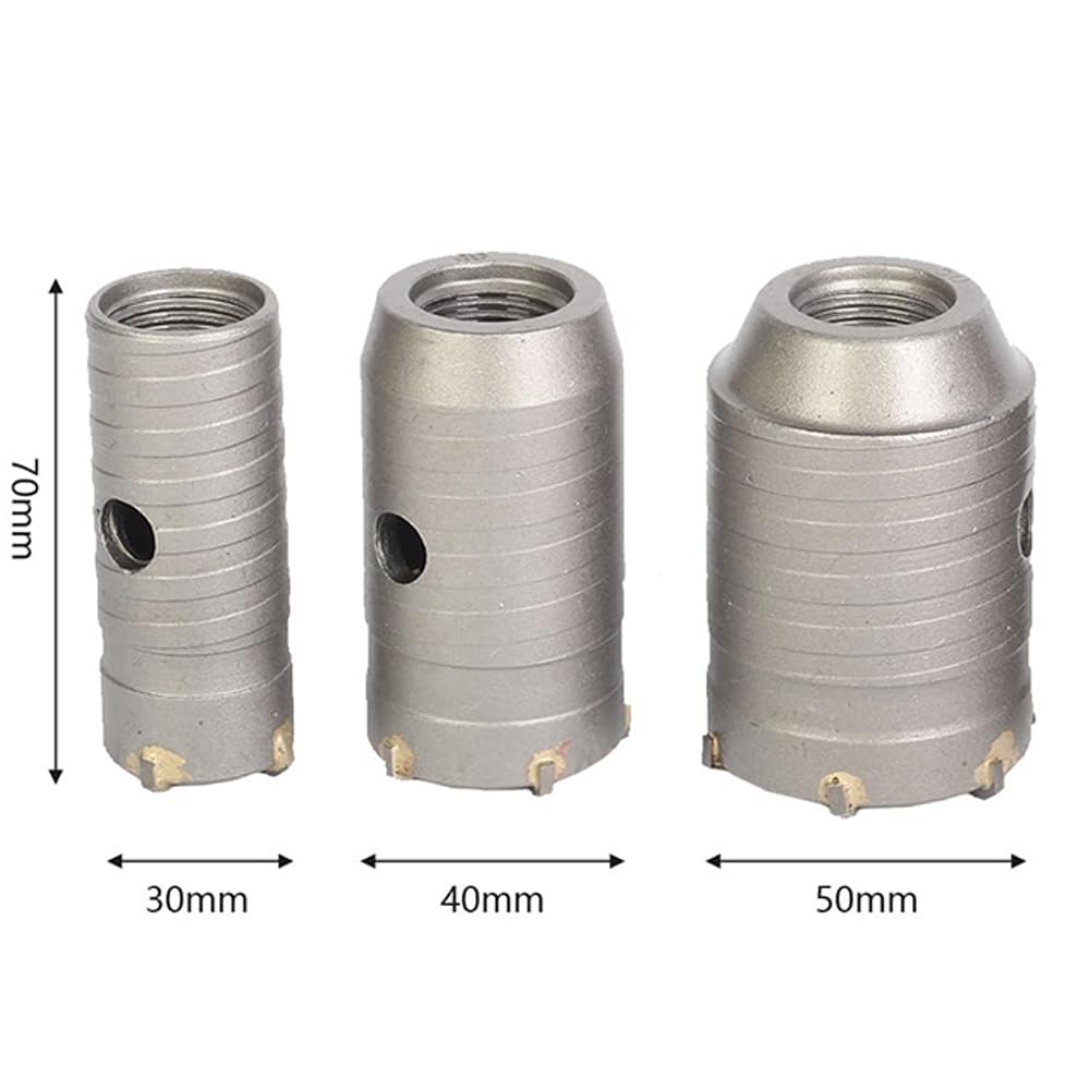 30mm 40mm 50mm コンクリートプラグンクリートホールソーセットライフパレット コンクリートドリルセット ホルソー ホールソー ロング 超硬 コアビット センタードリルコンロッド、レンチ付き ドリルセット 壁面カットアウト