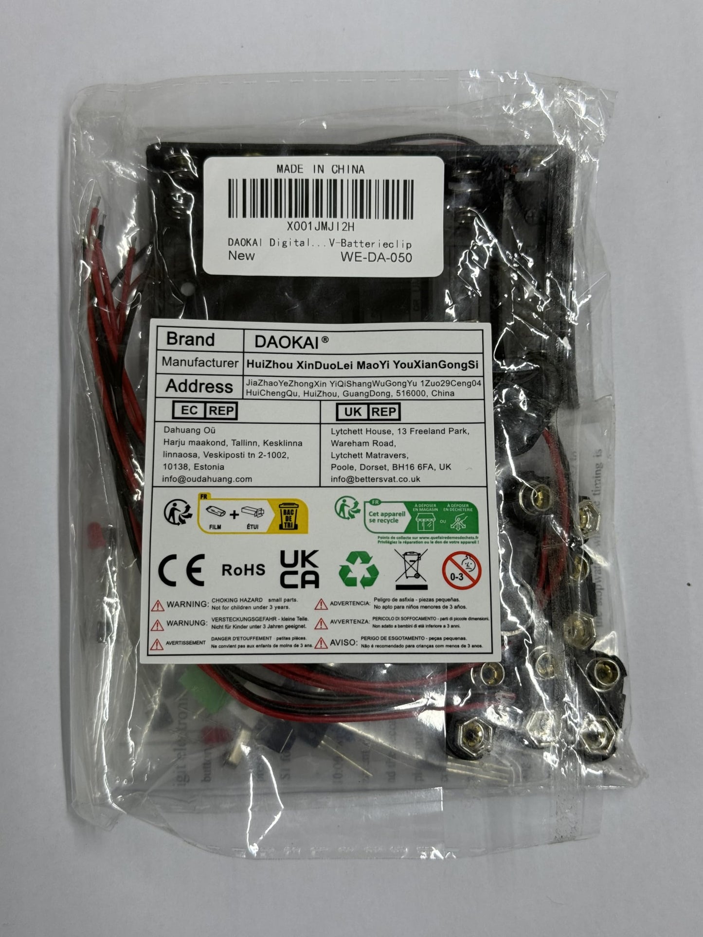 6ビットデジタル時計キットAT89C2051チップLEDデジタルチューブディスプレイ電子時計DIYはんだ付け練習9Vバッテリークリップ付き学習キット