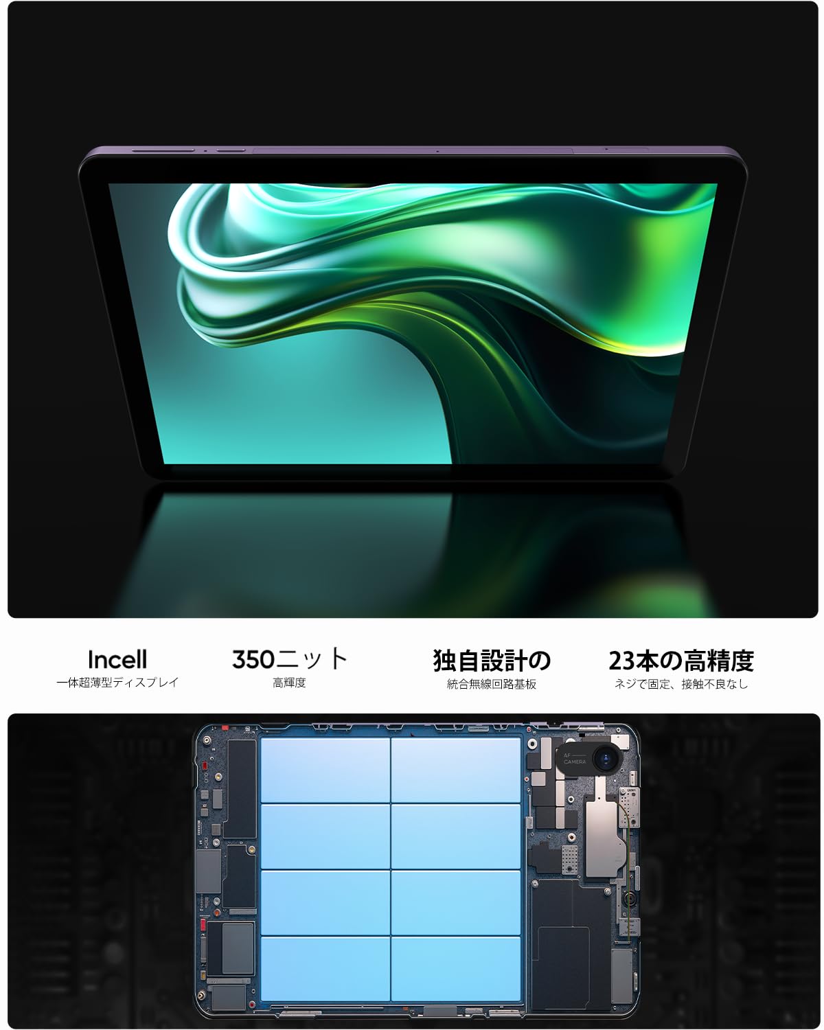 5GWiFi+BT5.4、3TOPS NPU AI演算、無線投影+In-Cell全貼合画面+紫色の薄い金属ボディ-PlimPad P2