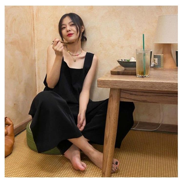 オールインワン サロペット レディース ワイド 春 薄手 夏 ストレート オーバーオール ロンパース コンビネゾン とろみ 韓国ファッション おしゃれ スリット入り 20代 30代 40代