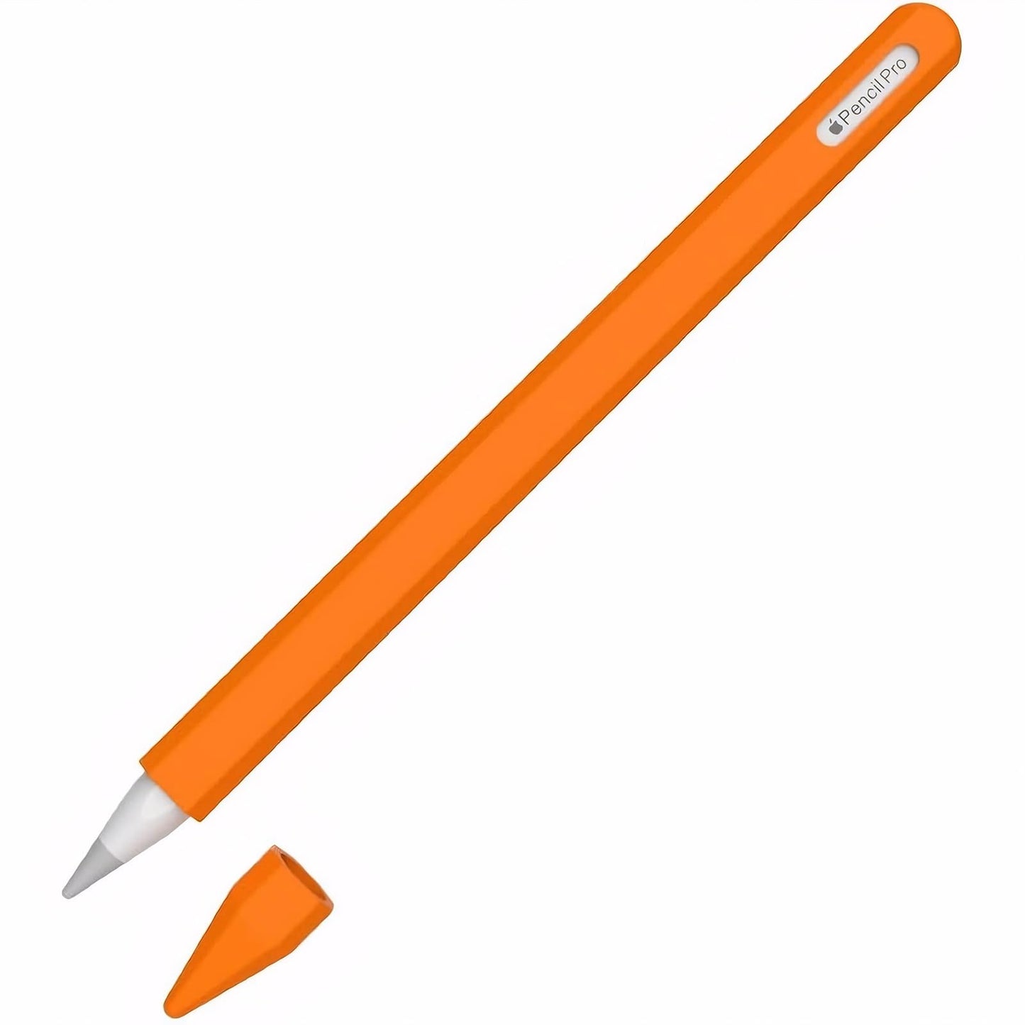 Apple Pencil Pro 2024&Apple pencil 2nd 第2世代用 アップルペンシルケース シリコン アップルペンシルカバー シリコン保護ケース かわいい 鉛筆 デザイン 握りやすい 滑り止め グリップ 柔らかい アップルペンシルプロ/アップルペンシル第2世代対応 (オレンジ)