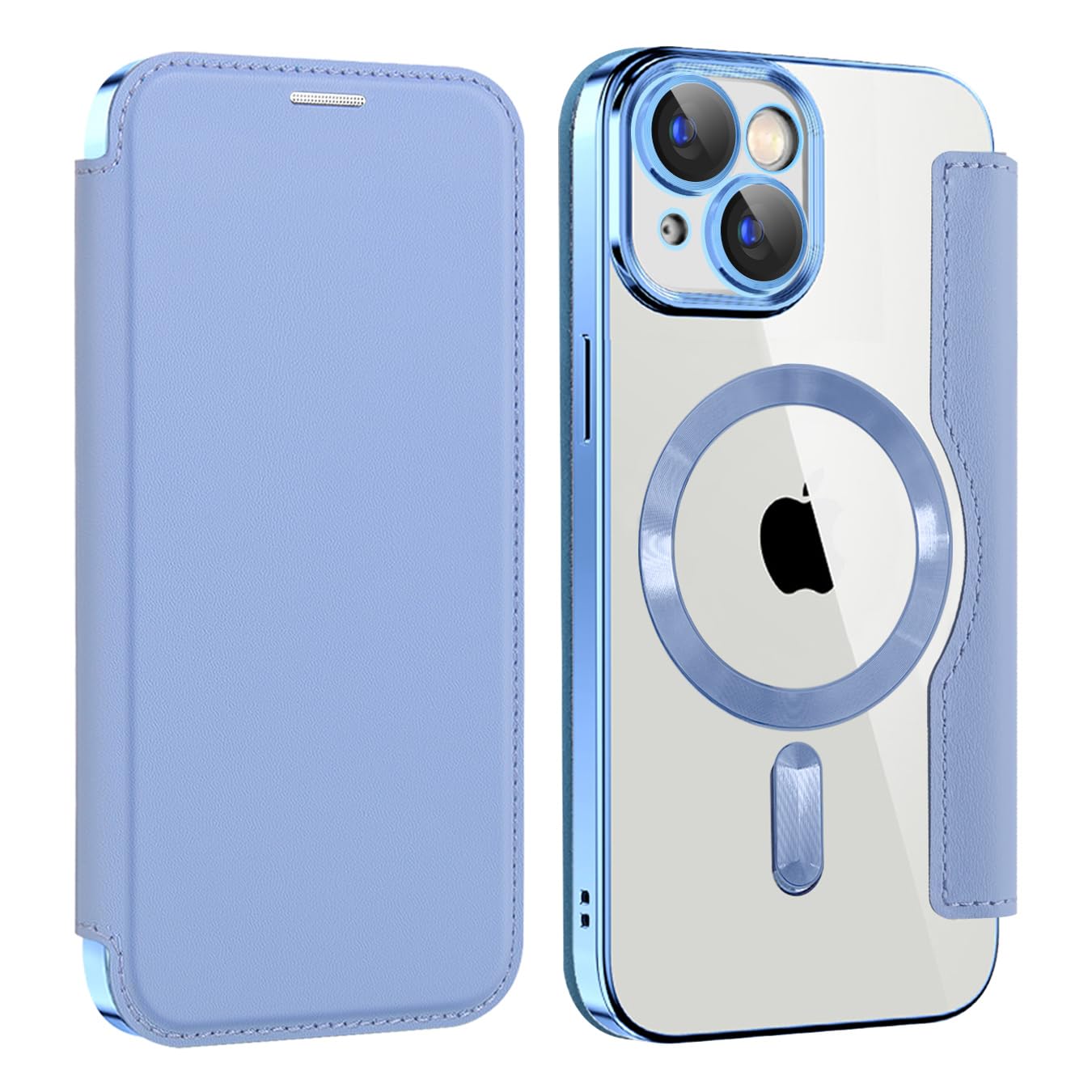 iPhone 14 pro ケース 手動式 magsafe 6.1インチ対応 背面透明 財布型 iPhone 14 プロケース MAG Safe 手動式 ワイヤレス充電対応 カードホルダー PUレザー レザー スマホケース 軽量 薄型 防塵 耐衝撃 全面保護 スマホカバー