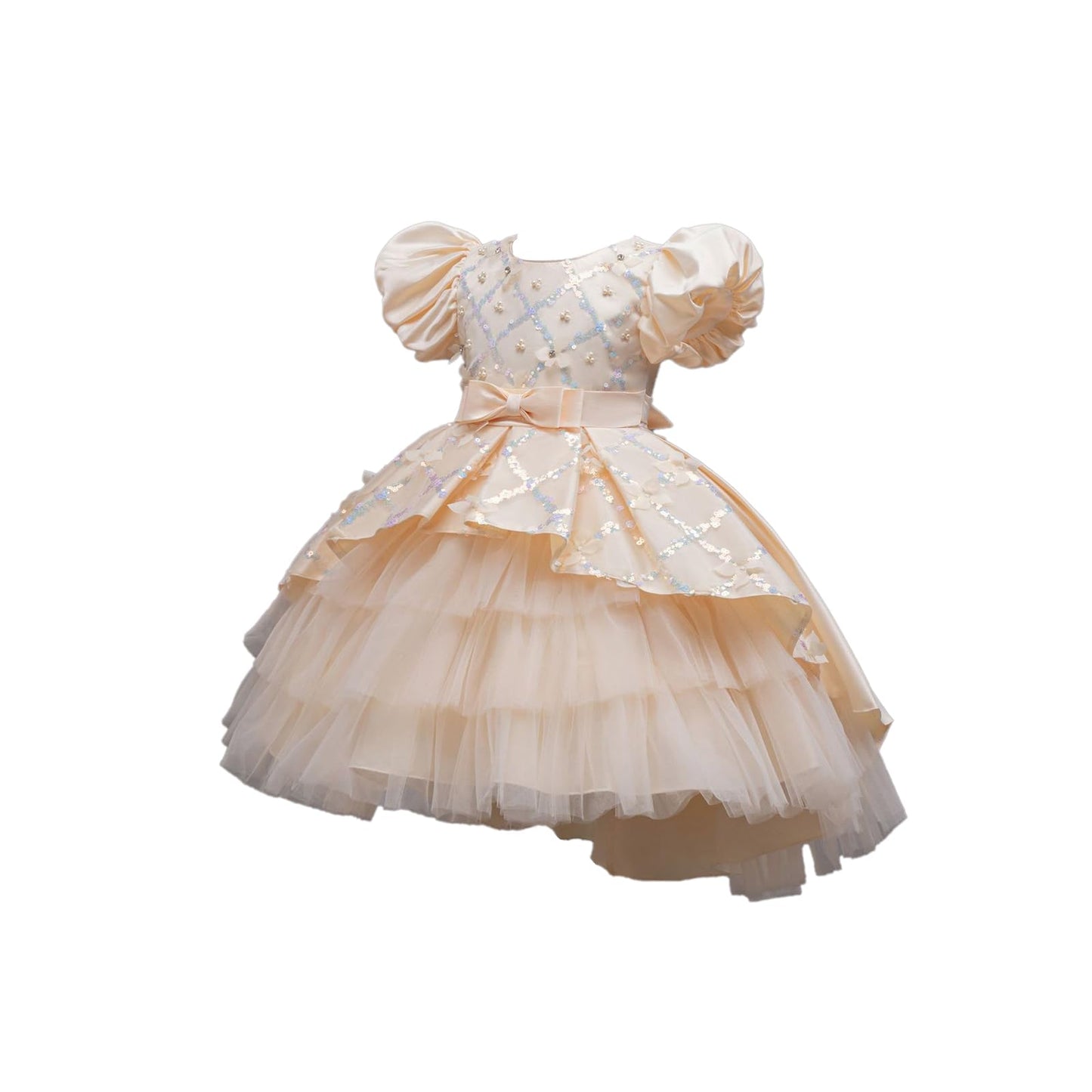 キッズ ドレス パーティー 女の子 ワンピース キッズ 子供服 発表会 子ども チュールドレス プリンセスドレス リポン付き フォーマル ワンピース 記念撮影 結婚式 可愛い 通学 入学式 演奏会
