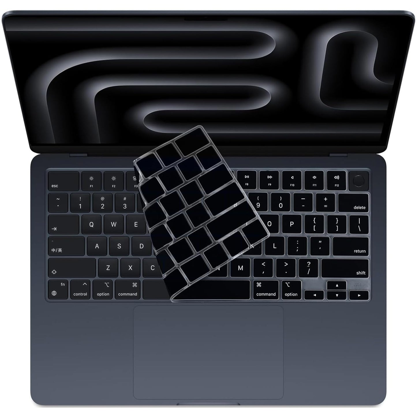 【US英語配列対応/日本語JIS配列対応不可】キーボードカバー 2024-2021 MacBook Air 15" MacBook Air 13.6"(M3 M2)/Pro 14" Pro 16" M4 M3 M2 M1(A3113 A3114 A2918 A2992 A2991 A2681 A2941 A2779 A2442 A2780 A2485)対応 極薄 Keyboard Cover