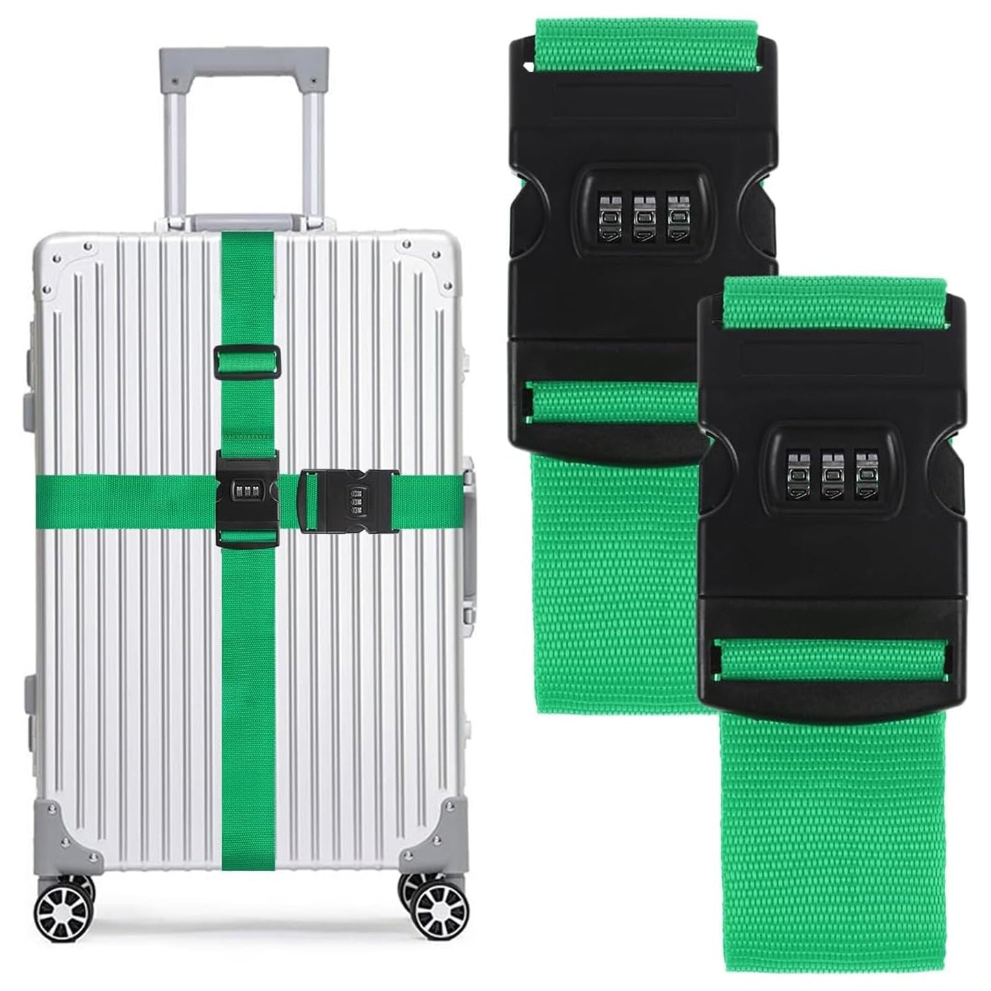キャリーケースバンド 荷締め用ストラップ ナイロン製 ステンレス鋼バックル 2本セット