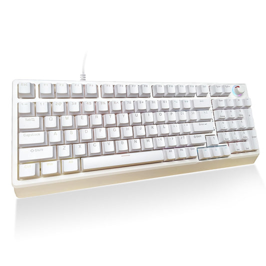 ゲーミングキーボード 赤軸 98 キー メカニカル LED バックライト付き ワード発光 USB ゲーミングきーボード有線 高速応答 数字キー付き 音量調整ノブ オフィス/ゲーミング コンピューター キーボード 贈り物