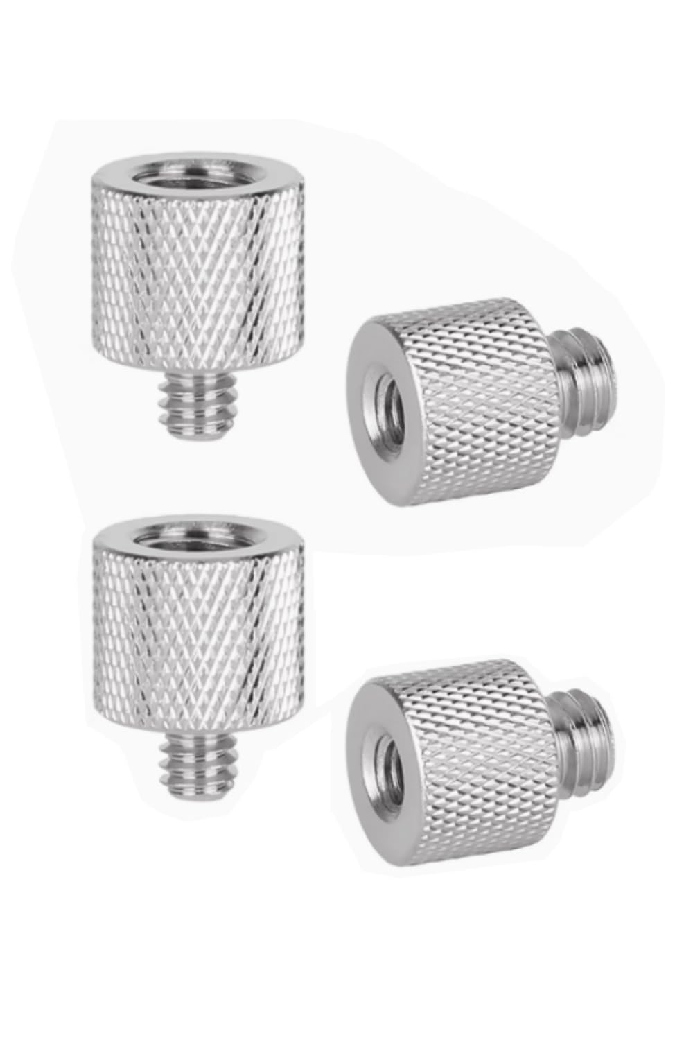 カメラネジ変換アダプター マイクアクセサリ 変換アダプター 3/8"オス-1/4"メス 1/4"オス-3/8"メス 変換ネジアダプター アルミニウム合金 4個セット 連結ネジ 固定ネジアダプター 撮影補助ツール