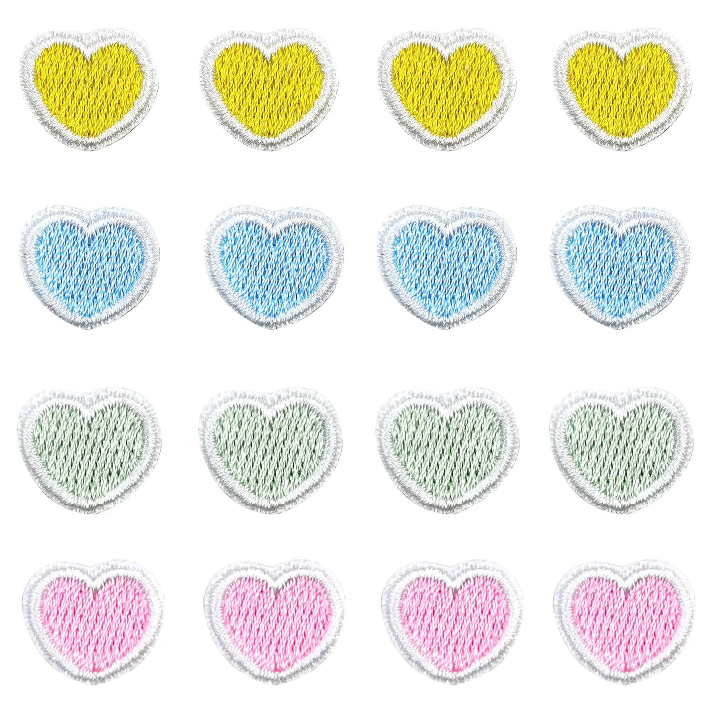 ワッペン アイロン ワッペン 小さなハート16個セット ファッション パッチ 修理 刺繍 アップリケ DIY 女の子 男の子 かわいい 装飾