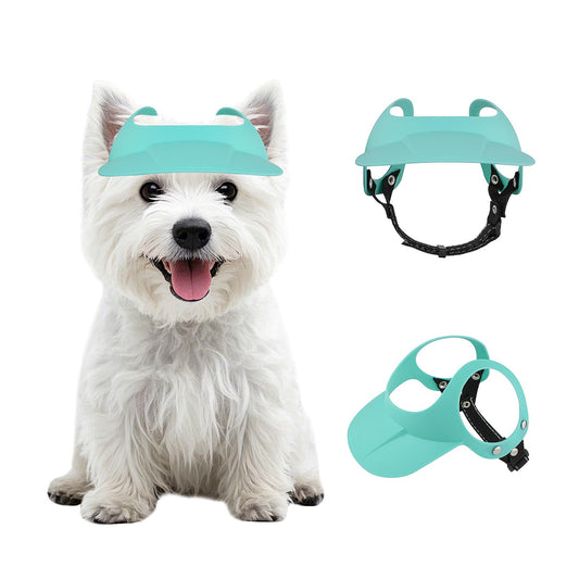 犬 バイザー 犬ぼうし小型夏用 マジックテープで調節可能 アウトドアや四季 7.5～12.5kgの中小型犬に対応 散歩やサイクリング、ブルー
